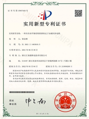 一種具有動(dòng)平衡結(jié)構(gòu)的拼塊定子永磁同步電機(jī)（實(shí)用新型）
